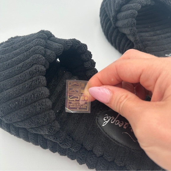 FREE PEOPLE Ibiza Women's Terry Slide Criss Cross Platform Sandals Black Size 6 - Picture 8 of 8